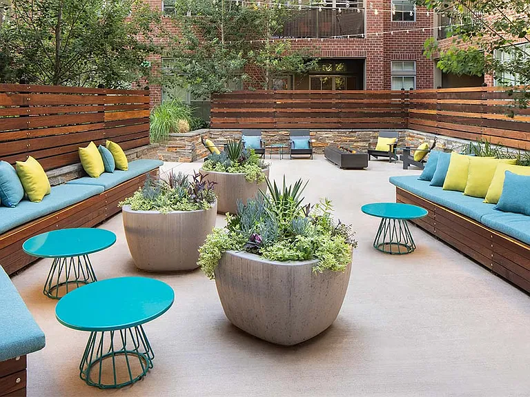 Apartment community Outdoor Lounge at Griffis North Union in Denver, Colorado.