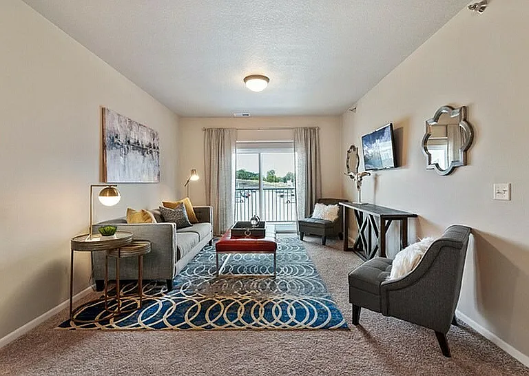 Park 88's apartments feature spacious living rooms and private patio or balcony access.