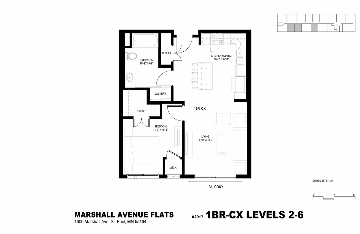 Floor plan 1 Bedroom (CX 60)