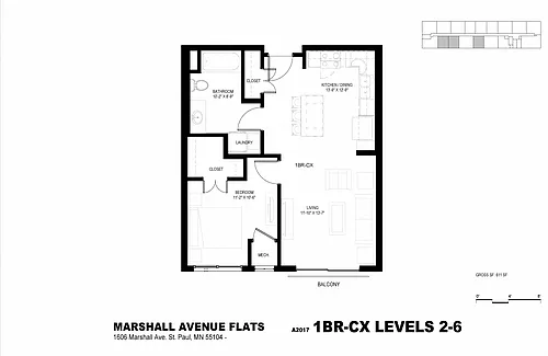 Floor plan 1 Bedroom (CX 60)