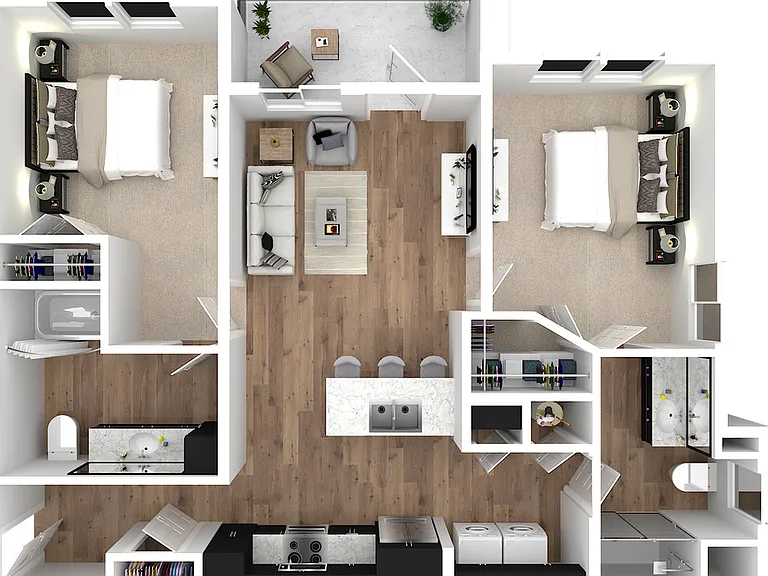 Sloan 2Bed 2Bath B1A Plan Sloan 2Bed 2Bath B1A Plan