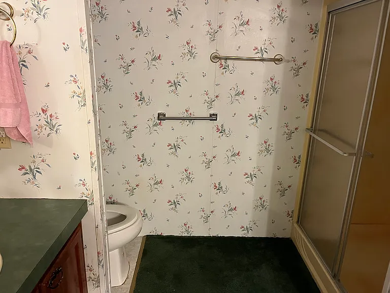 Master bathroom walk in shower and toilet!