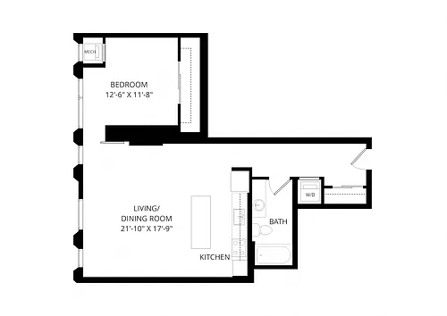 Floor plan One Bedroom - a06
