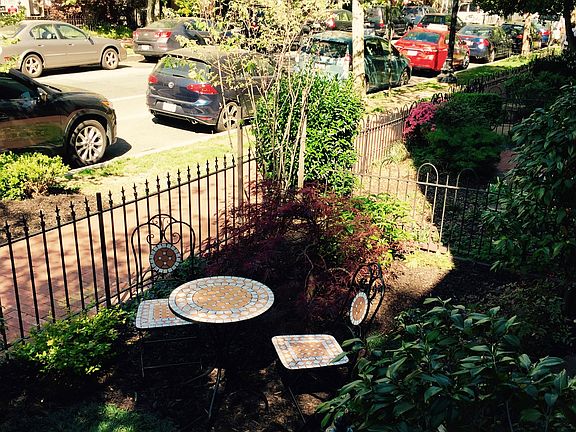 front garden w/ bistro table
