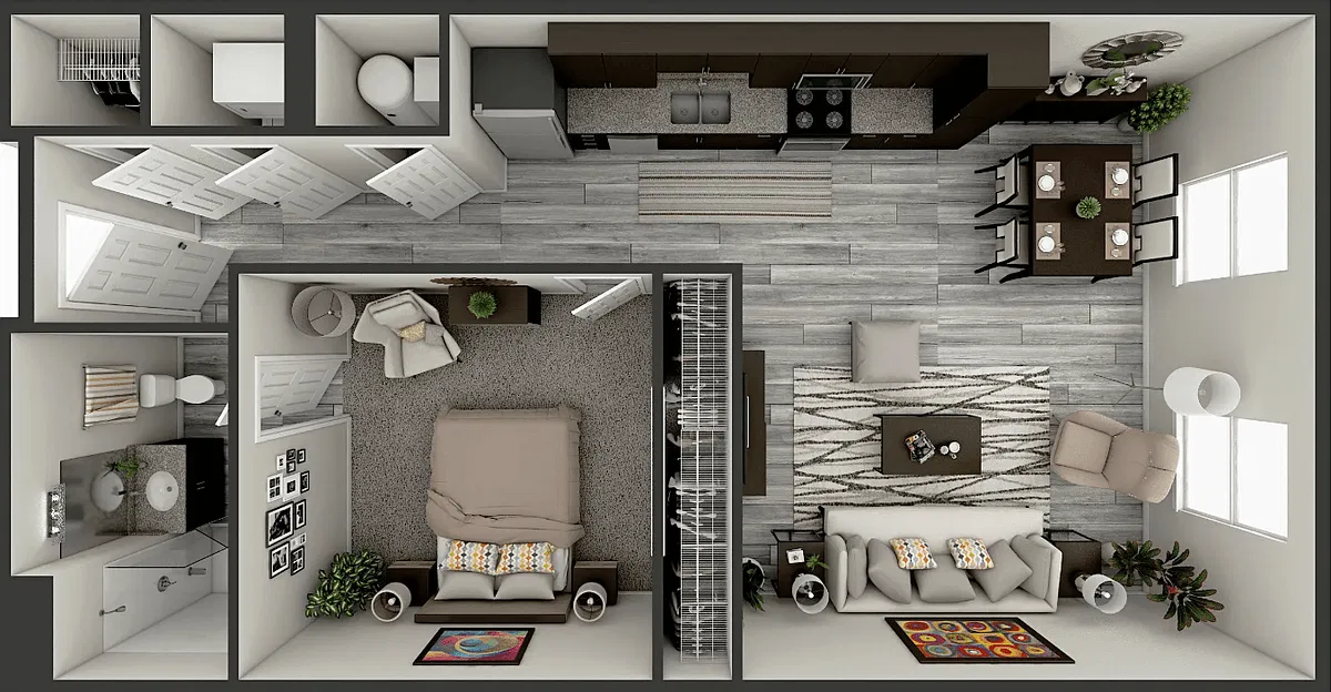 Floor plan Chapman 1 Bedroom 1 Bath