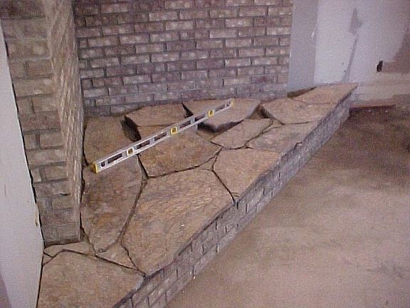 Slate/Brick platform for w/b stove