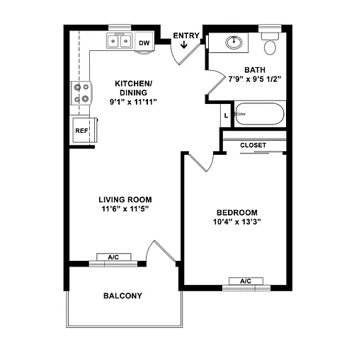 Floor plan 1X1