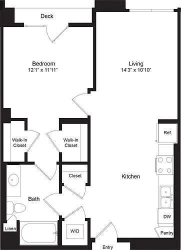 Floor plan One Bedroom K