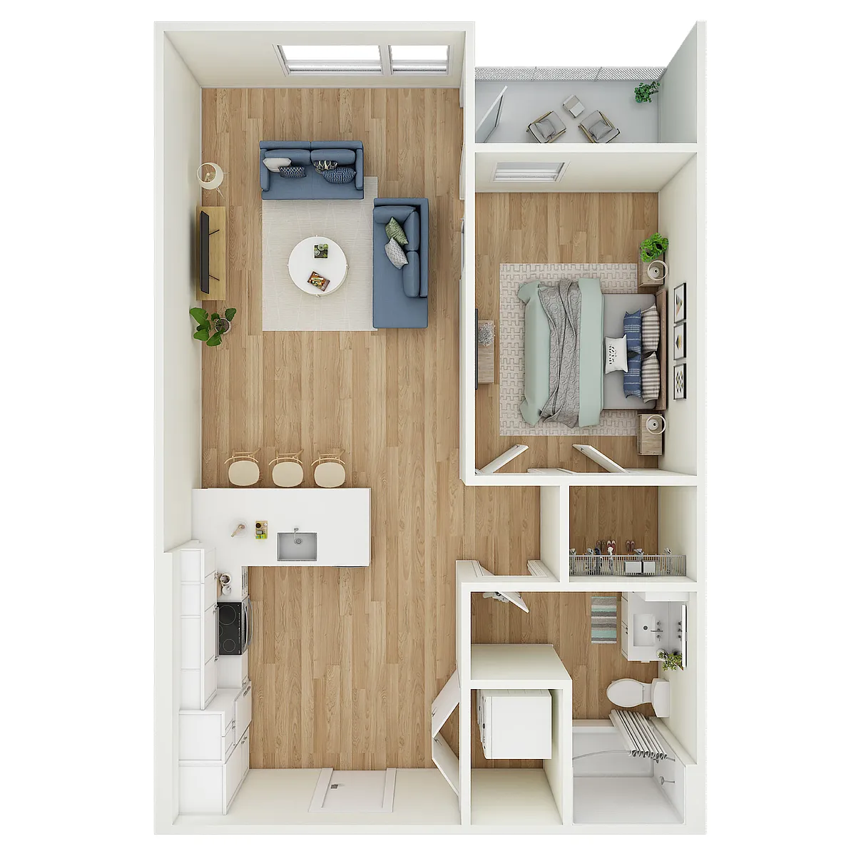 Floor plan 1 Bed 1 Bath - a9.1