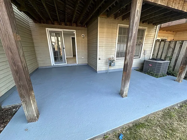 Patio floor newly painted