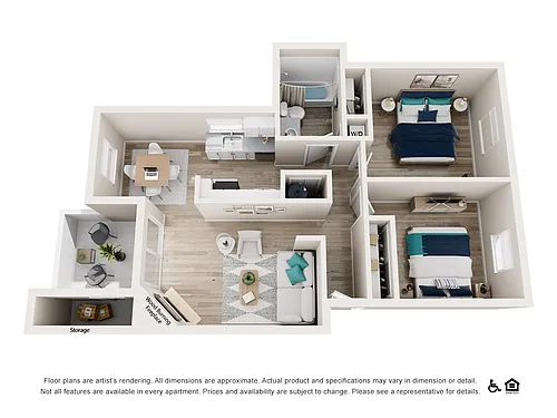 Floor plan 2 Bedroom 1 Bath - Renovated