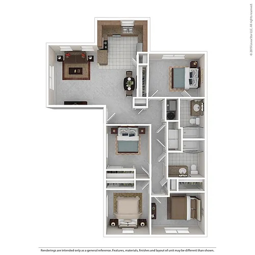 Floor plan Four Bedroom Two Bath