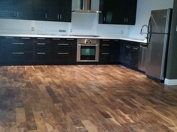 Open kitchen/dining/living room area