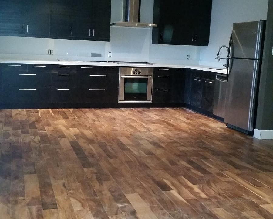 Open kitchen/dining/living room area
