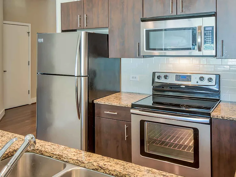 Modern kitchens with stainless steel appliances