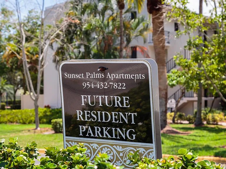 Sunset Palms Parking Sign