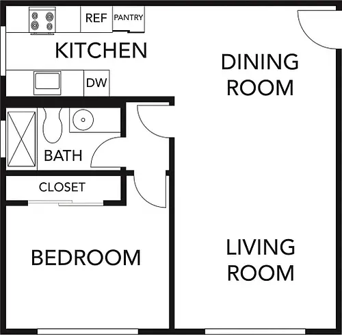 Floor plan 1X1 A
