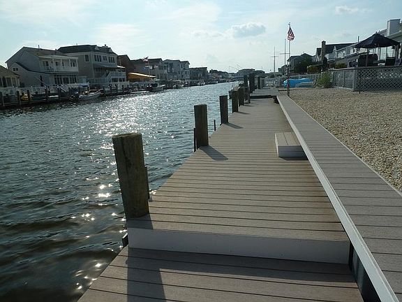 50 foot dock facing Barnegat Bay. The bay is a large water
