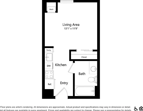 S1F | Studio | 333 SF S1F | Studio | 333 SF