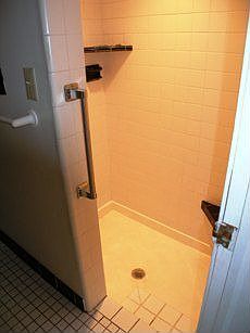 Step down shower