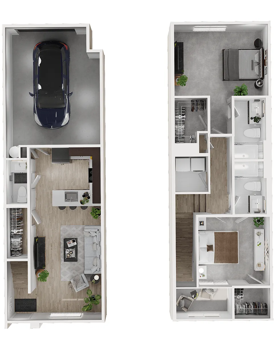 Floor plan 2X2 Townhome