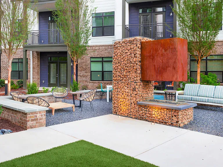 Outdoor Lounge with Fireplace