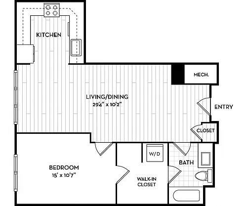 Floor plan 733 Sq Ft