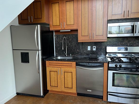 kitchen corner, set within the living area