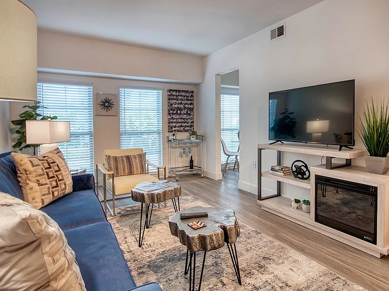 Model apartment living area