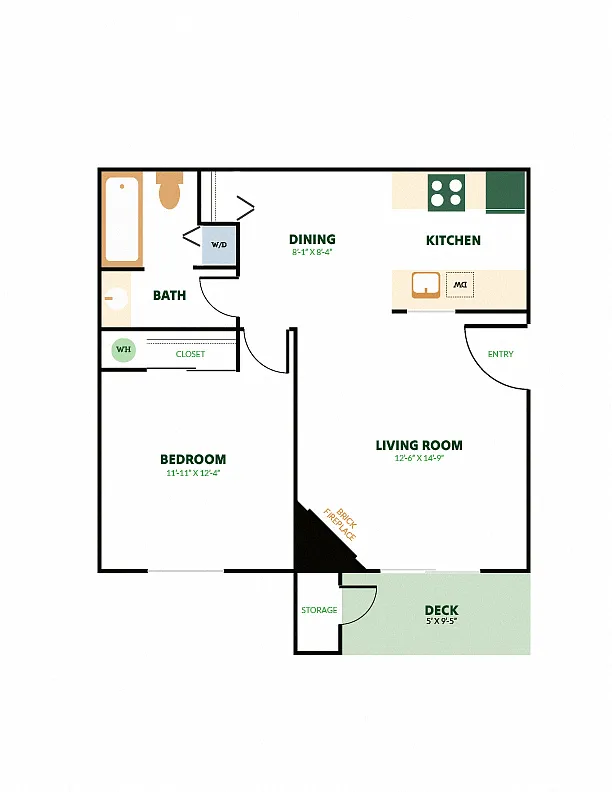 Floor plan 1x1B