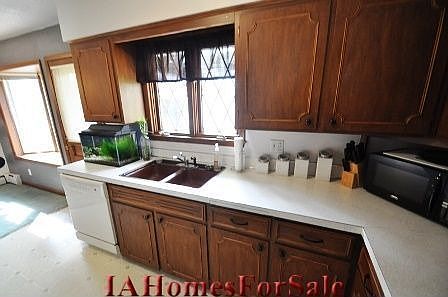 Kitchen: Beautiful view of back yard from over the sink