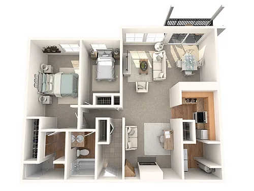 Floor plan 2 Bedroom 2 Bath