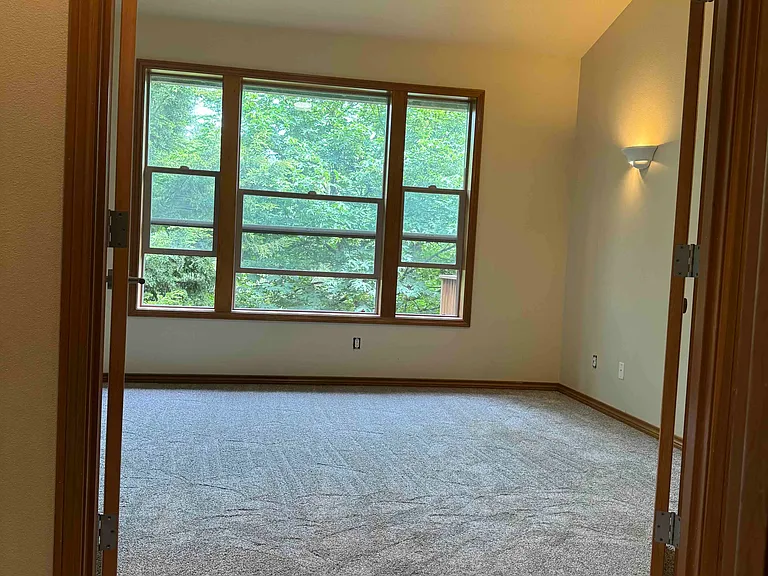 Master bedroom with double doors