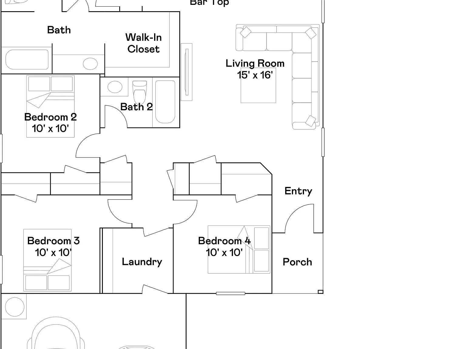4 bed, 2.0 bath, 1496 sqft, $1,495 — Photo 2