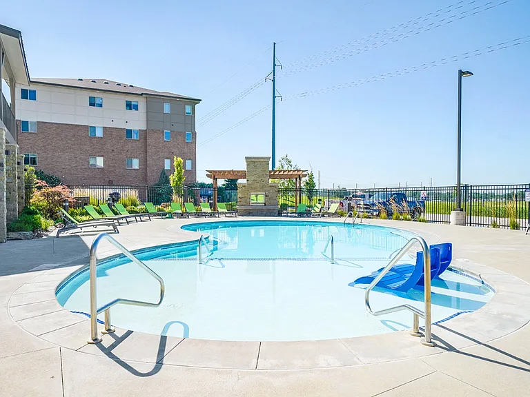 Dive into relaxation at our sparkling swimming pool.