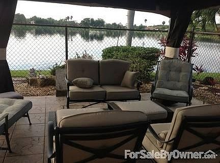 Seating under gazebo