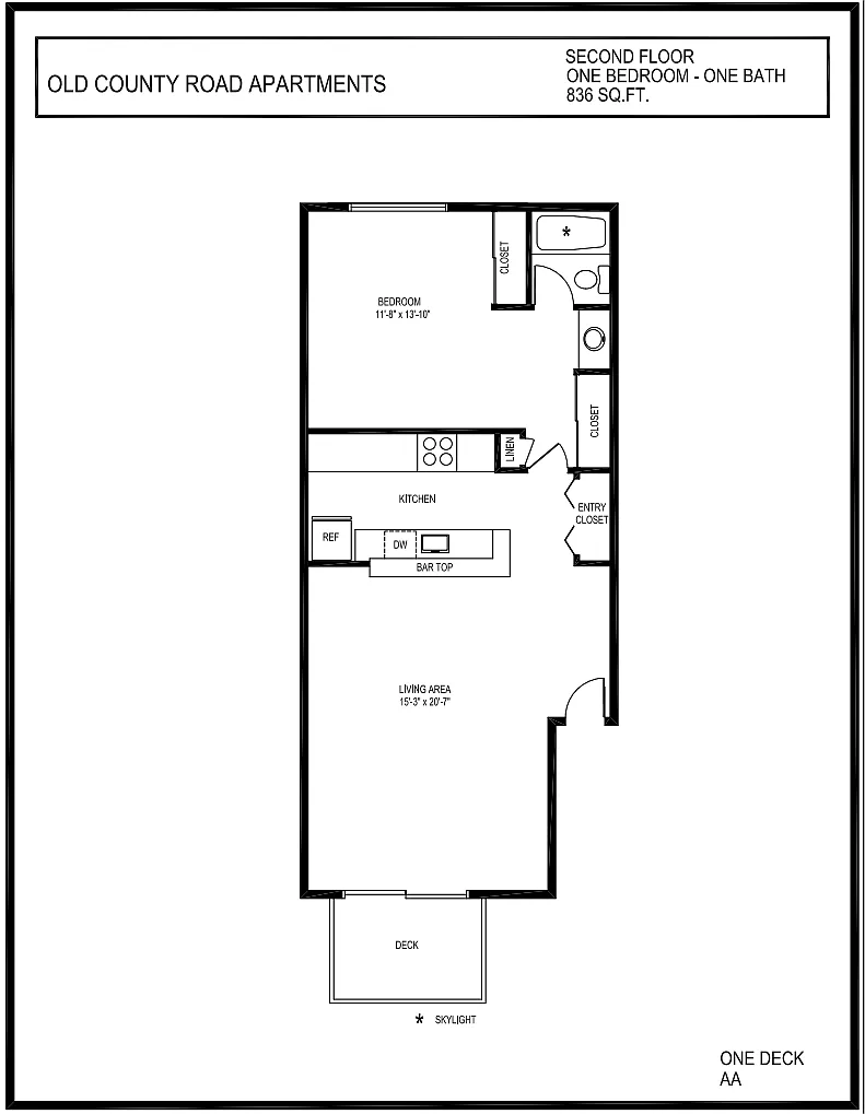 Floor plan 1 Bed 1 Bath