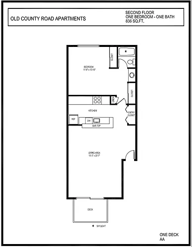 Floor plan 1 Bed 1 Bath