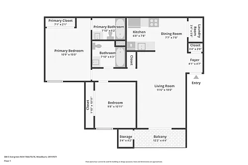 Floor plan 2 Bedroom 2 Bathroom
