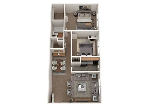 Floor plan YH 2 Bed 1 Bath