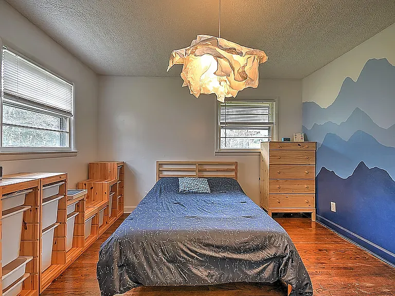 Walls are painted white, a perfect blank canvas for your decor.