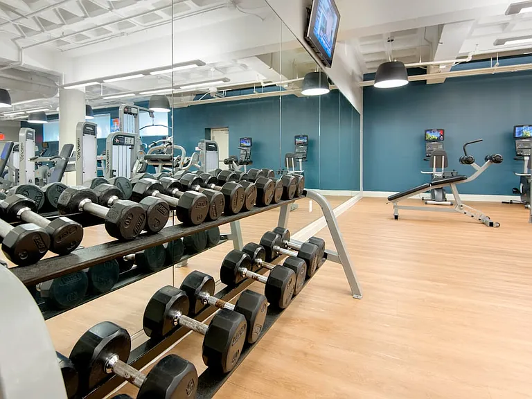 Fitness center with strength equipment