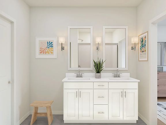 Primary bath with dual sinks