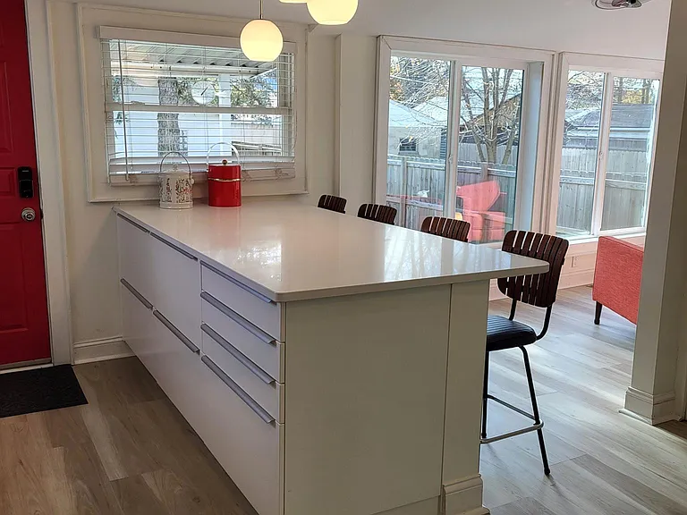 south view of kitchen from the dining room.