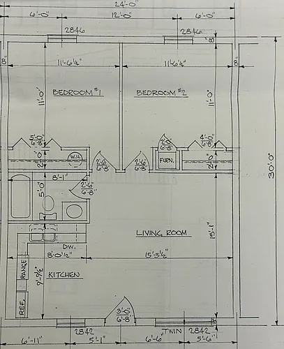 Floor plan 2 bedroom 1 bath
