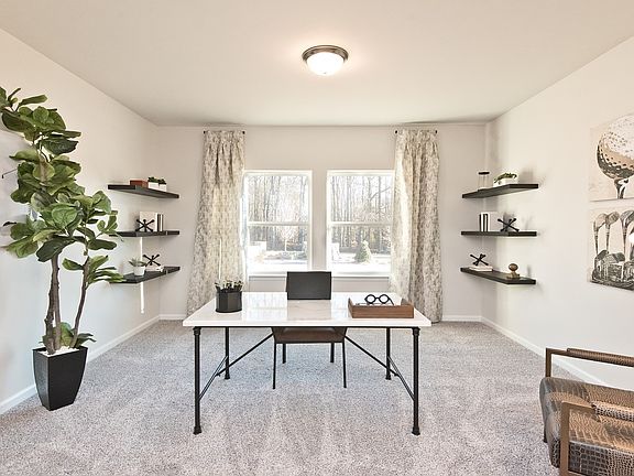 Downstairs flex space makes for a great office.