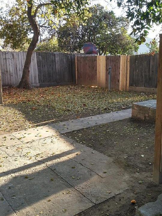Private, fenced backyard.
