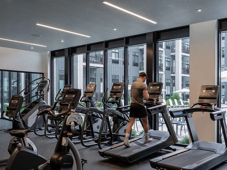 Fitness center at Wellsmith Apartments