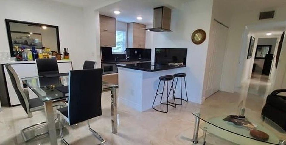 Open plan dining/living area.