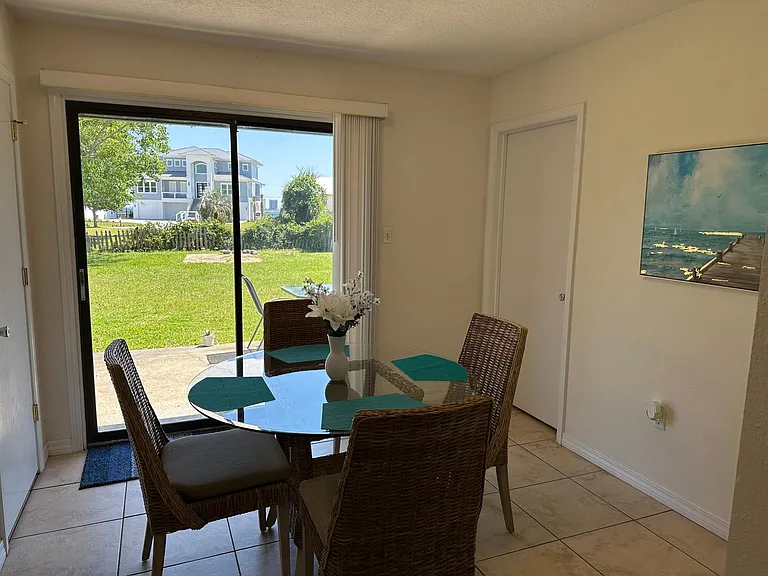 Dining area with minor views of Santa Rosa Sound